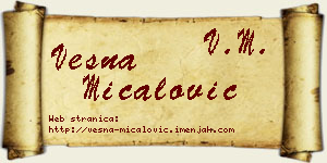 Vesna Mićalović vizit kartica